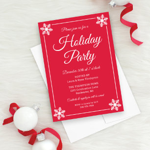 Invitación Fiesta de vacaciones con elegante letra de copo de