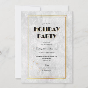 Invitación Fiesta de vacaciones con marcos de plata y oro