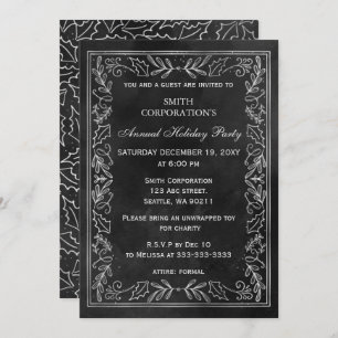 Invitación Fiesta de vacaciones corporativa elegante de plata