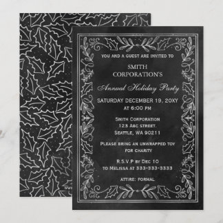 Invitación Fiesta de vacaciones corporativa elegante de plata