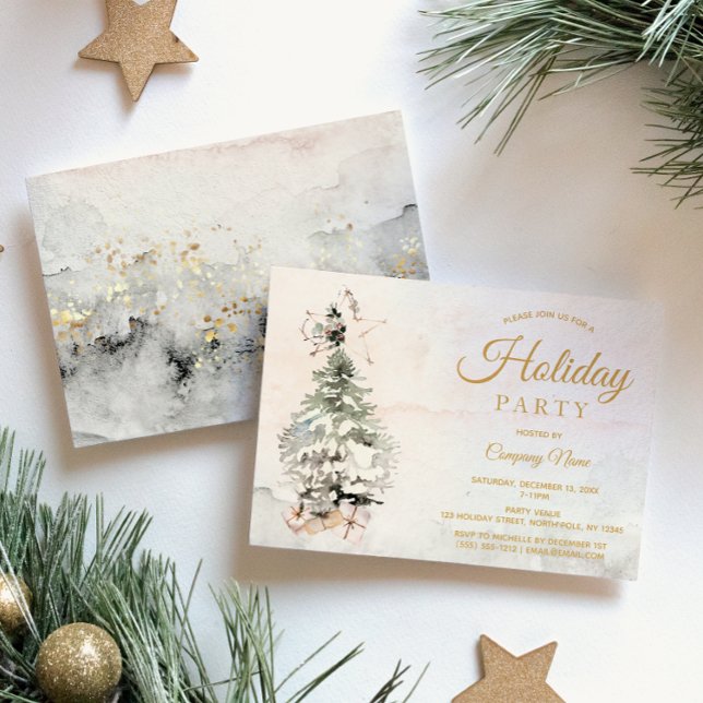 Invitación Fiesta de vacaciones corporativas de Árbol de acua (Subido por el creador)