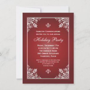 Invitación Fiesta de vacaciones corporativas de Baroque Elega