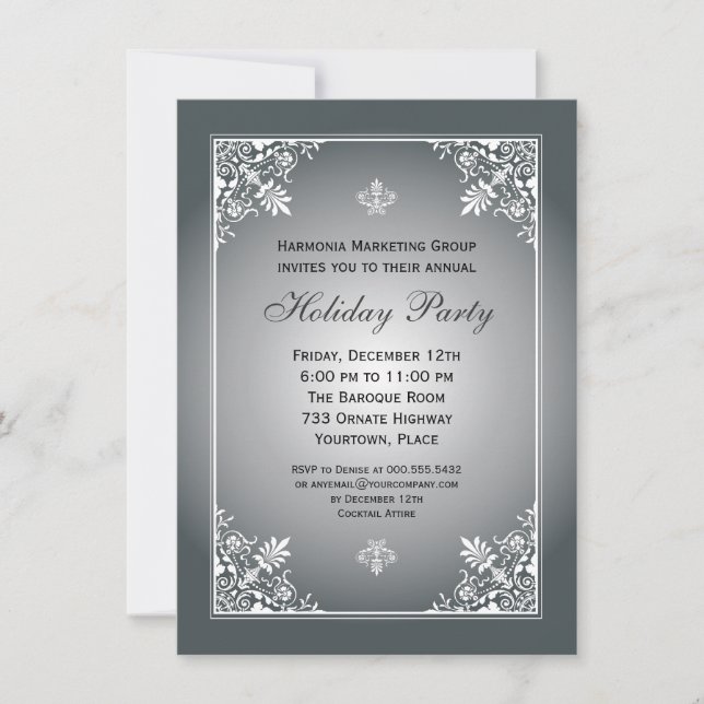 Invitación Fiesta de vacaciones corporativas de elegancia bar (Anverso)