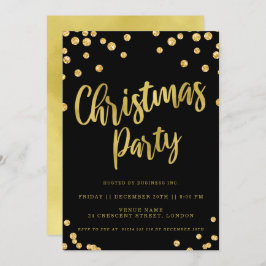 Invitación Fiesta de vacaciones corporativas de Navidades neg