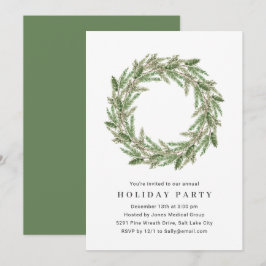 Invitación Fiesta de vacaciones corporativas de Wreath de col