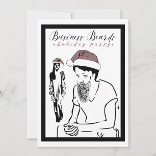 Invitación fiesta de vacaciones de barba de negocios