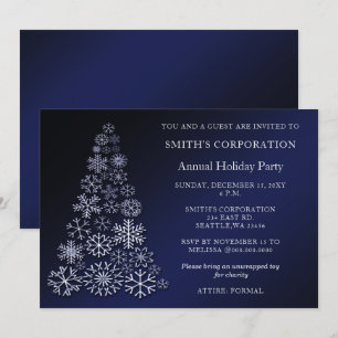 Invitación Fiesta de vacaciones de Blue Silver