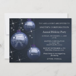 Invitación Fiesta de vacaciones de Blue Silver