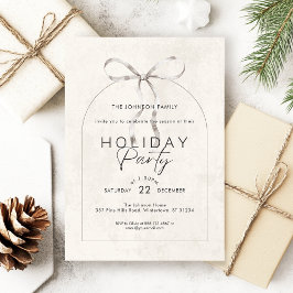 Invitación Fiesta de vacaciones de Boho Coquette Bow Arch