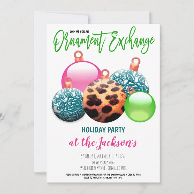 Invitación Fiesta de vacaciones de cambio de nombre (Anverso)