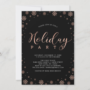 Invitación Fiesta de vacaciones de copos de nieve modernos en