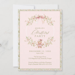 Invitación Fiesta de vacaciones de Coquette Floral Rosa