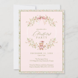 Invitación Fiesta de vacaciones de Coquette Floral Rosa