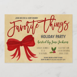 Invitación Fiesta de vacaciones de cosas favoritas