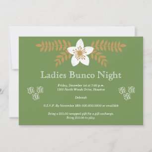 Invitación Fiesta de vacaciones de diciembre de Bunco Bunko