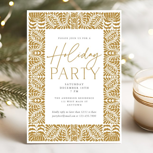 Invitación Fiesta de vacaciones de estilo neutro elegante y a (Subido por el creador)