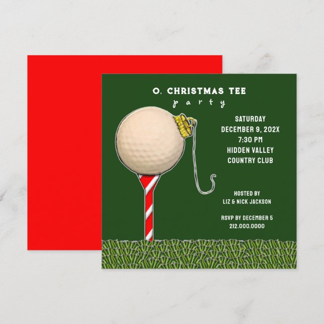 Invitación Fiesta de vacaciones de golf (Anverso / Reverso)