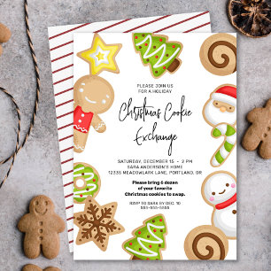 Invitación Fiesta de vacaciones de intercambio de cookies de