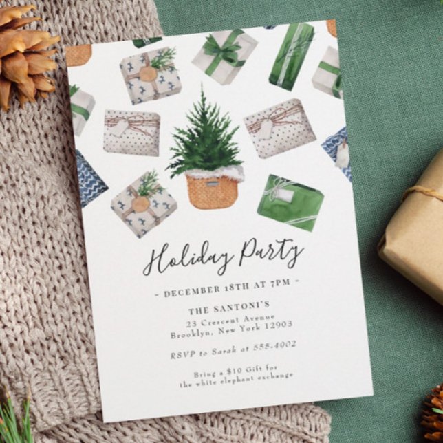 Invitación Fiesta de vacaciones de intercambio de regalos par (Subido por el creador)