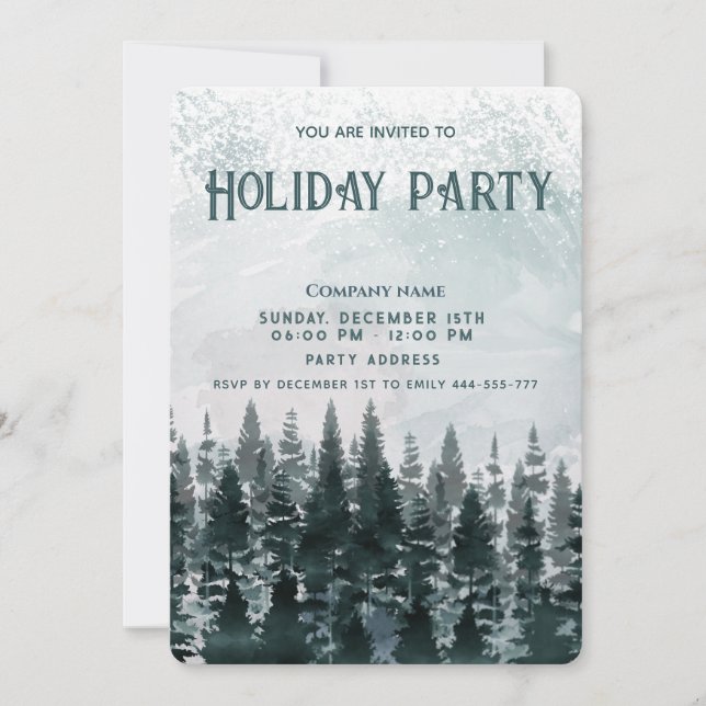 Invitación Fiesta de vacaciones de invierno acuático (Anverso)