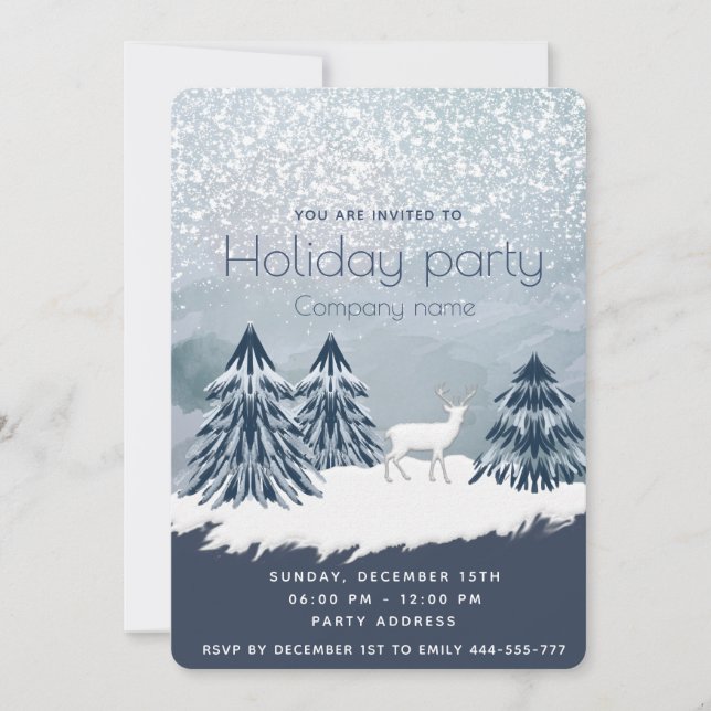 Invitación Fiesta de vacaciones de invierno acuático (Anverso)