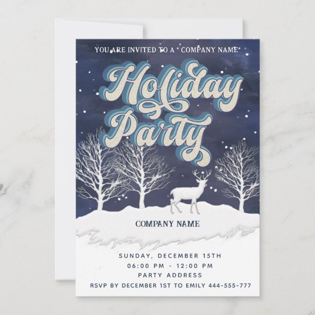 Invitación Fiesta de vacaciones de invierno acuático (Anverso)