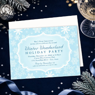 Invitación Fiesta de vacaciones de invierno azul elegante