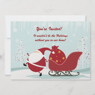 Invitación Fiesta de vacaciones de invierno de Santa Sleigh T