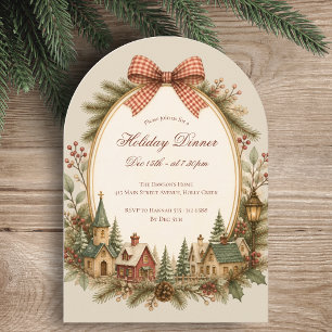Invitación Fiesta de vacaciones de invierno elegante vintage