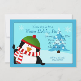 Invitación Fiesta de vacaciones de invierno en Pingüino