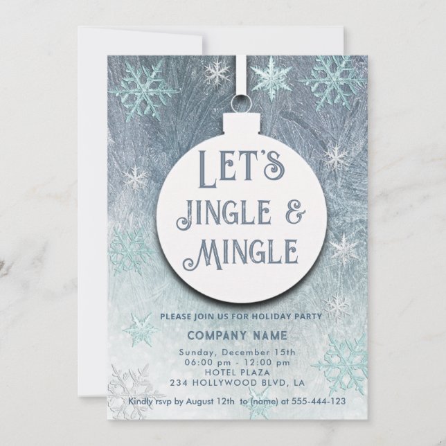 Invitación Fiesta de vacaciones de invierno jingle y mingle w (Anverso)