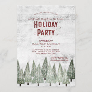 Invitación Fiesta de vacaciones de la compañía Rustic White W