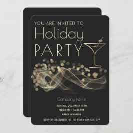 Invitación Fiesta de vacaciones de la empresa Gold Wavy Bokel