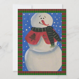 Invitación Fiesta de vacaciones de la gente del campo Snowman