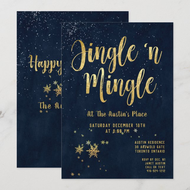 Invitación Fiesta de vacaciones de la marina jingle Mingle Go (Anverso / Reverso)