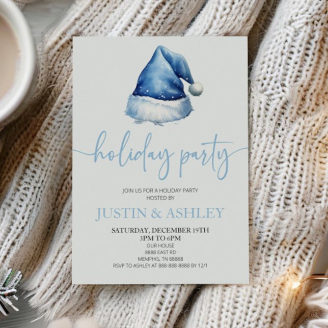 Invitación Fiesta de vacaciones de los Navidades Blue Snowy S (Subido por el creador)