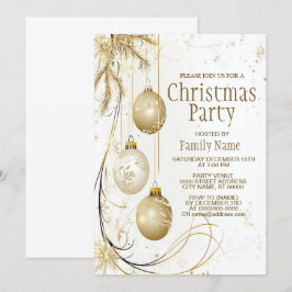 Invitación Fiesta de vacaciones de los Navidades de los Ornam