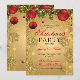 Invitación Fiesta de vacaciones de los Navidades del Glam de 