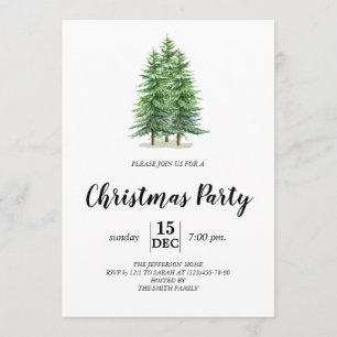 Invitación Fiesta de vacaciones de Moda de árbol de Navidades
