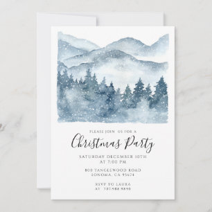Invitación Fiesta de vacaciones de montaña de invierno con ac