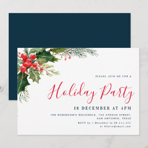 Invitación fiesta de vacaciones de navidades botánicos de acu
