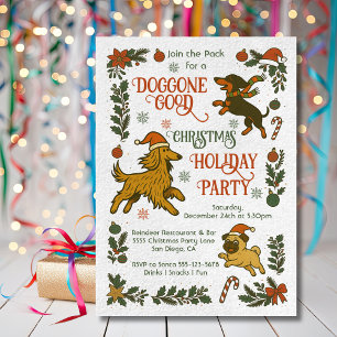 Invitación Fiesta de vacaciones de Navidades con temática de 