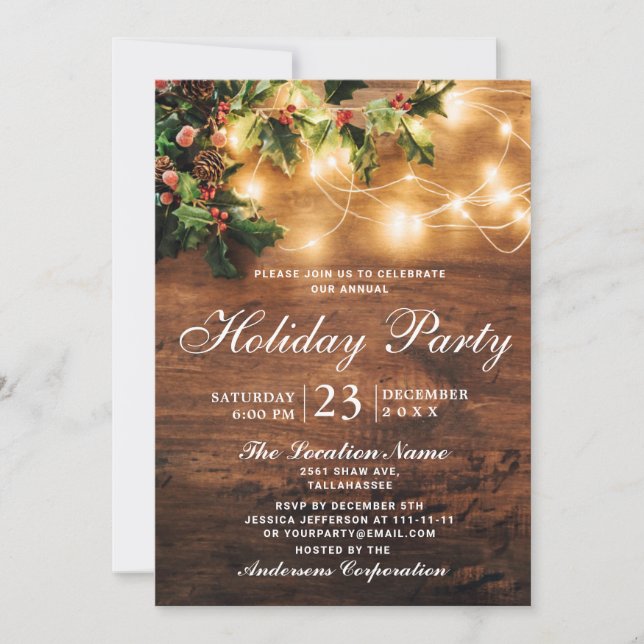 Invitación Fiesta de vacaciones de Navidades corporativos rus (Anverso)