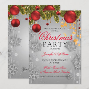 Invitación Fiesta de vacaciones de Navidades de Glam de Invie