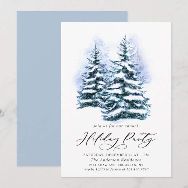 Invitación Fiesta de vacaciones de Navidades de la Moda del á (Anverso / Reverso)