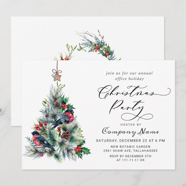 Invitación Fiesta de vacaciones de Navidades de la Moda del á (Anverso / Reverso)