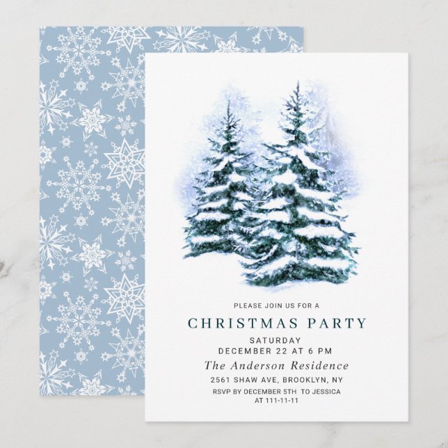 Invitación Fiesta de vacaciones de Navidades de la Moda del á (Anverso / Reverso)