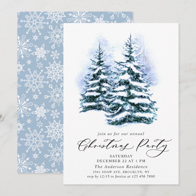 Invitación Fiesta de vacaciones de Navidades de la Moda del á (Anverso / Reverso)