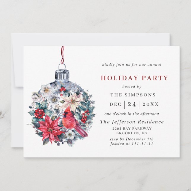 Invitación Fiesta de vacaciones de Navidades de la Moda del á (Anverso)