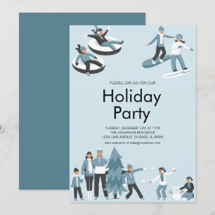 Invitación Fiesta de vacaciones de Navidades divertidos de la